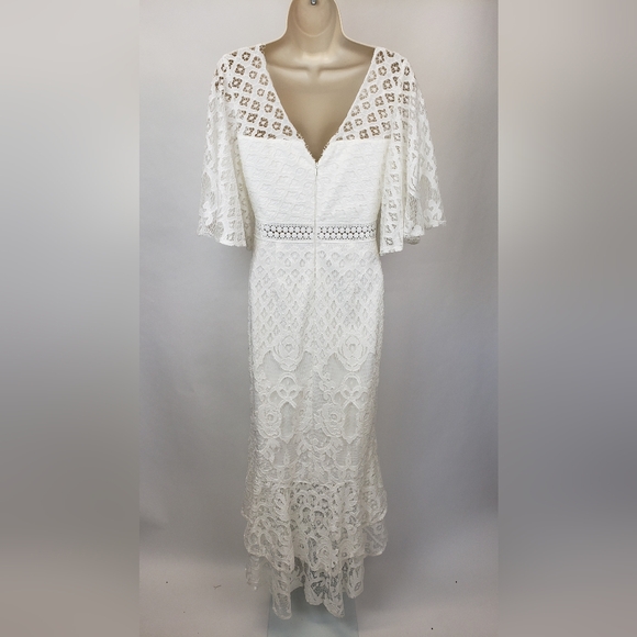 Two Sisters the Label Reyna White Dress midi lace size 4 - Picture 6 of 14